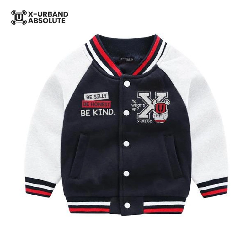 Product image Jaket Varsity Anak K064 K065 K066 S Navy Putih