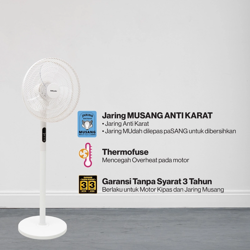 Product image UTAMAMEGA - Kipas Angin Berdiri / Stand Fan Miyako 41cm kipas 16in