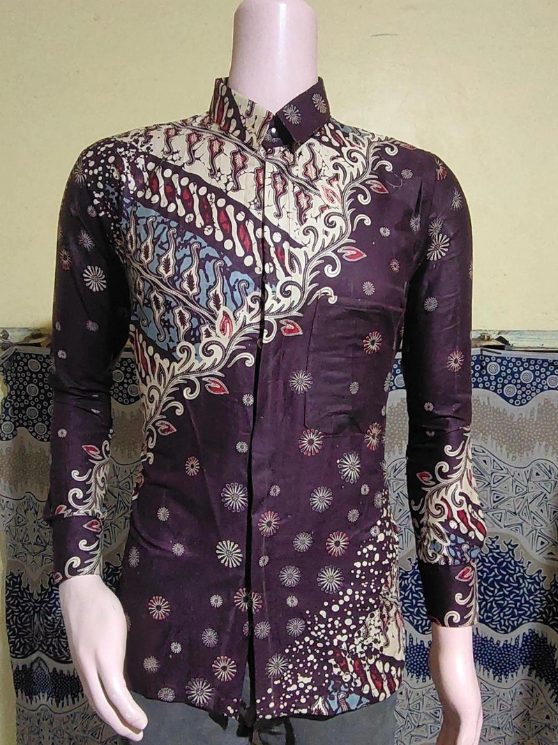Product image Kois Batik - Batik Copel Gamis Dan Kemeja Bisa Dipisah Baru New Motif Miswara burgundy M Kemeja miswara burgu