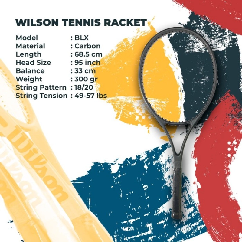 Product image Girik - Raket Tennis Wilson Original Sudah Terpasang Senar Free Tas One Size Hitam