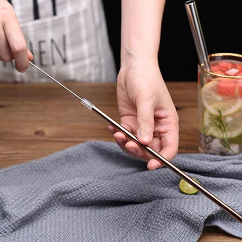 Product image KAMJE Sedotan Stainless Steril Anti Karat Reusable Straw Bengkok Melengkung Lurus dan Sikat KMJ183 SIKAT