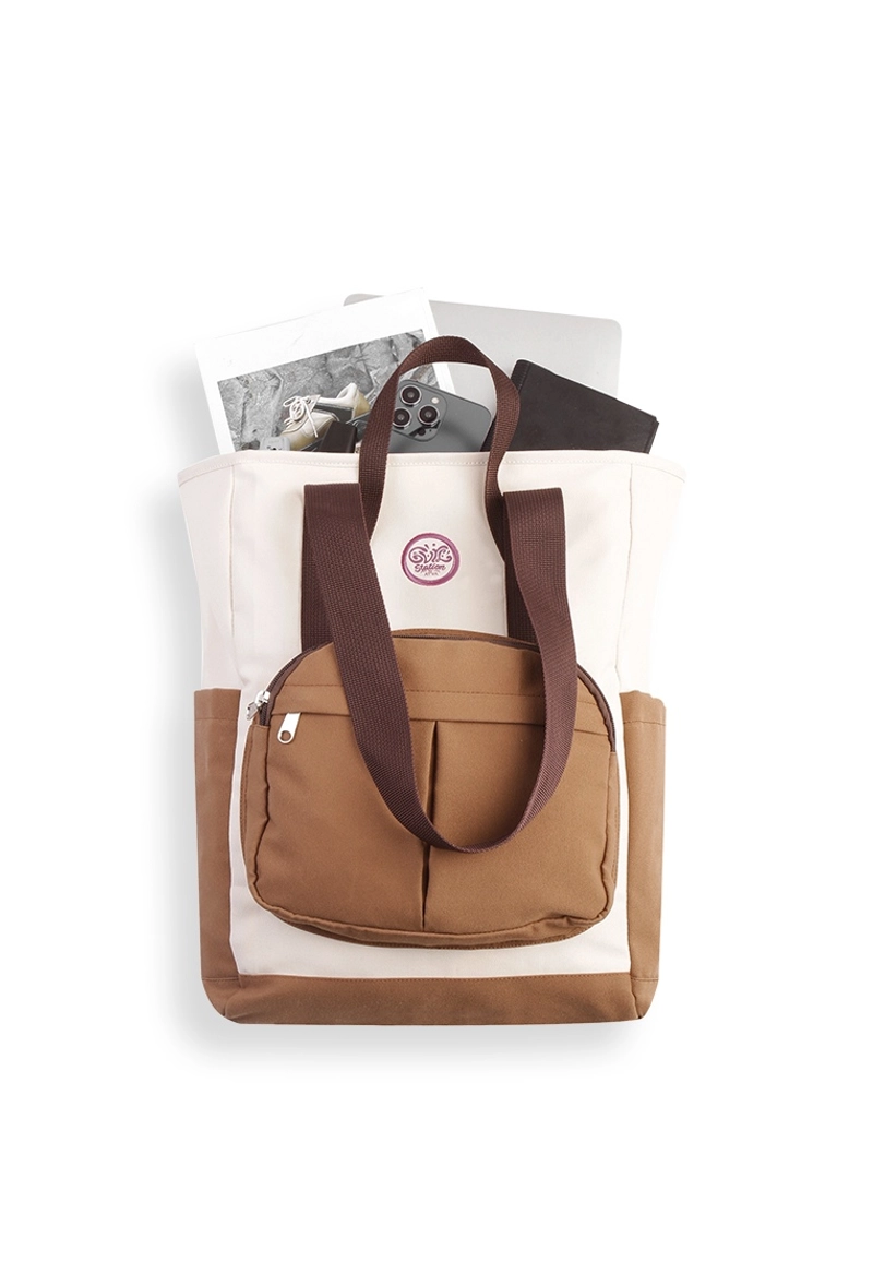 Product image Atva Bags - Atva Bags - Tas Ransel Harian/Daily Backpack Totebag Kanvas dari Girl Station Hanna Series 37x28x14cm Cream Cinnamon