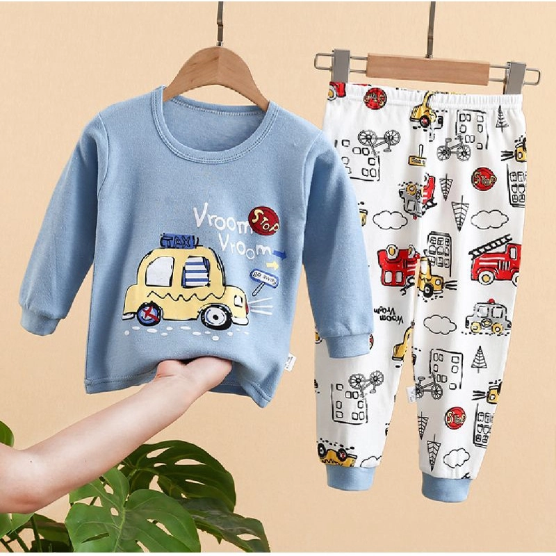Product image 8-10 th Homey Set Setelan Piyama Anak Perempuan dan Laki-laki 150 Car