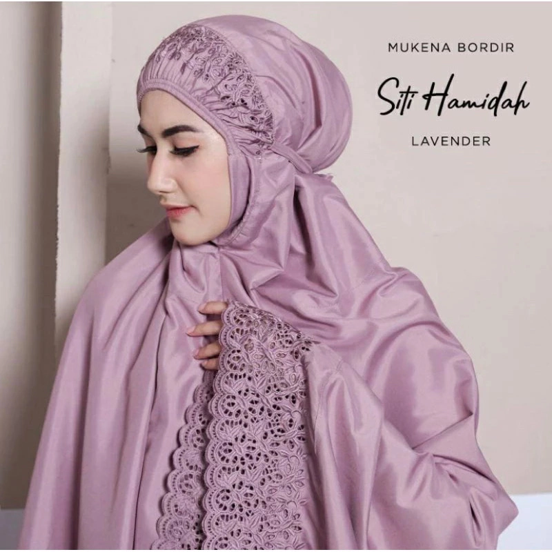 Product image qayd - UZN Mukena Khadijah Jumbo Dewasa Katun Mikro Free Tas Lembut Adem Dewasa Lavender