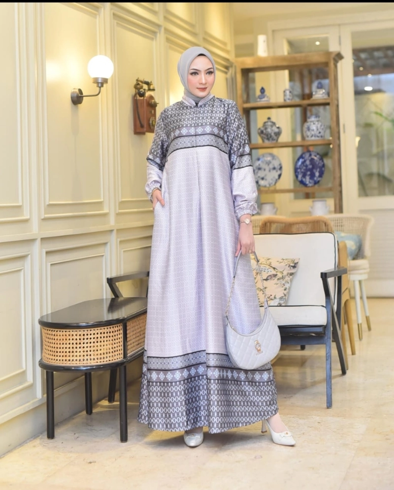 Product image Celin Fashion [TA] - M XL XXL XXXL GAMIS RAIHANA MOTIF Xl Warna no 1