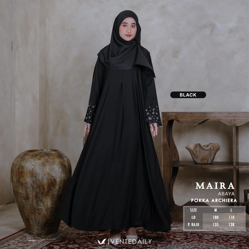 Product image Griya Busanaku Solo - Maira abaya wanita dewasa M Black