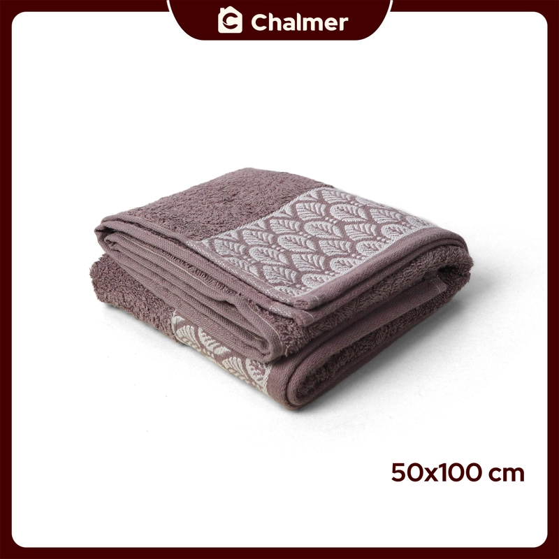 Product image Chalmer - Handuk Mandi Chalmer 50 x 100 cm Motif Silky Handuk Medium Travel Anak Kepala Rambut 50x100cm Cokelat