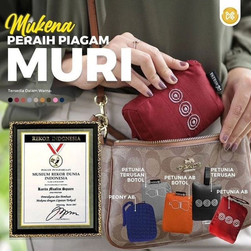 DS Modest - Mukena Traveling Mini Terkecil Petunia (Case Polos) Atas Bawah All Size Dusty Pink