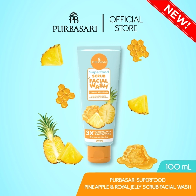Product image Purbasari - [3pcs] Purbasari Superfood FACIAL SCRUB / lulur wajah Mencerahkan Kotoran Perontok Bundle Mix