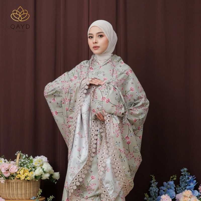 Product image qaydstoreid - BELI 1 GRATIS 1 MUKENA SABRINA 2IN1 KATUN MOTIF PREMIUM BELI 1 GRATIS 1 Sabrina Sage