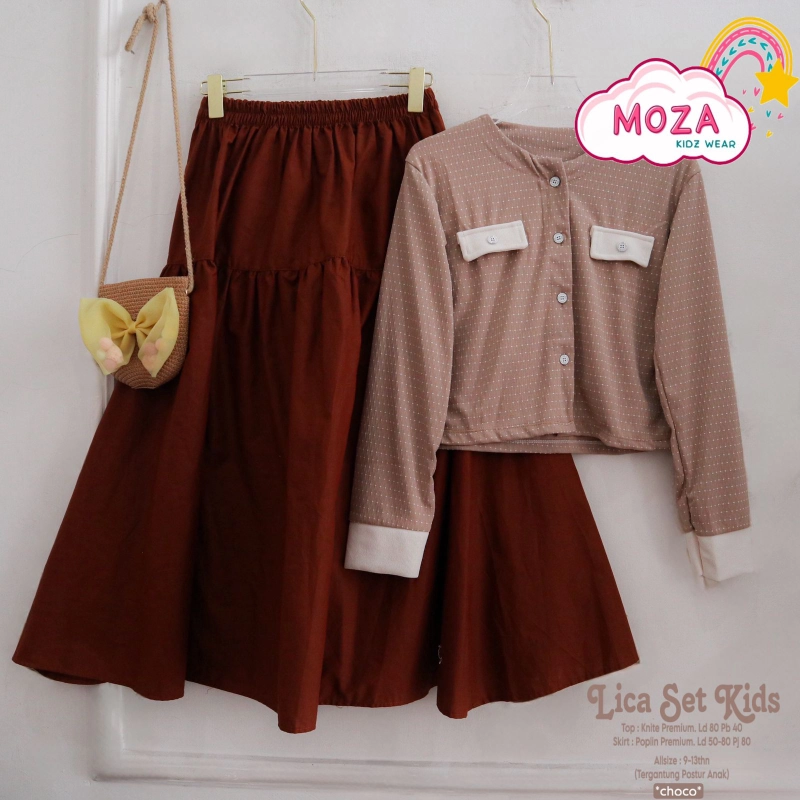 Product image Griya Busanaku Solo - Setelan anak perempuan usia 9-13th / Set anak muslimah / Lica - Nanda Set All size 9-13th Lica choco
