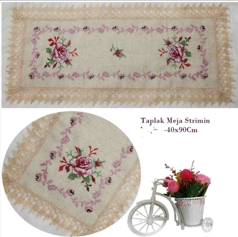 Product image Dylan 19 [TA] - Dylan 19 - Taplak Meja Tamu Renda Bordir 40x90 40X90 4