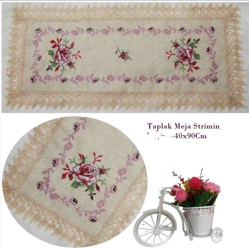 Product image Dylan 19 [TA] - Dylan 19 - Taplak Meja Tamu Renda Bordir 40x90 40X90 4