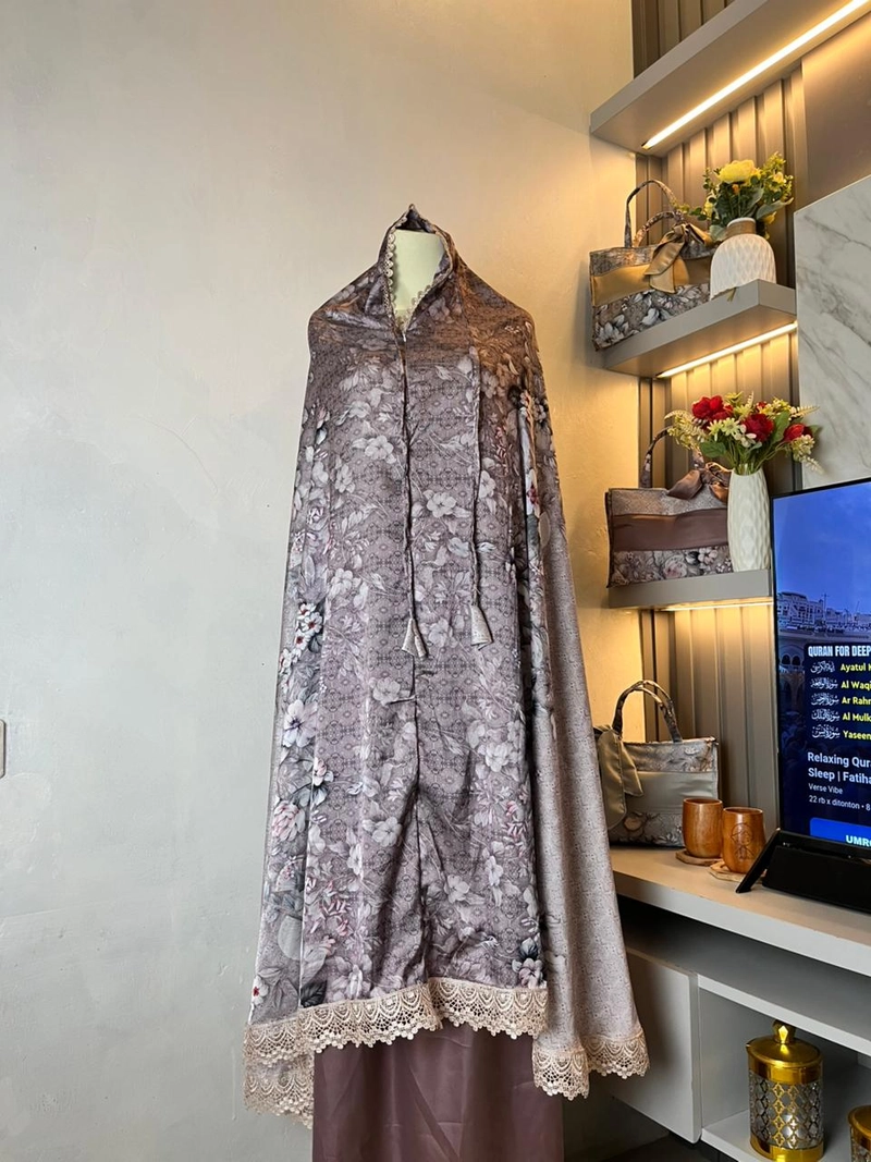 Product image qaydstoreid - Free Sejadah Mukena Zahra 2in1 Armani Silk Premium Jumbo Mewaah Jumbo Aisyah Mocca