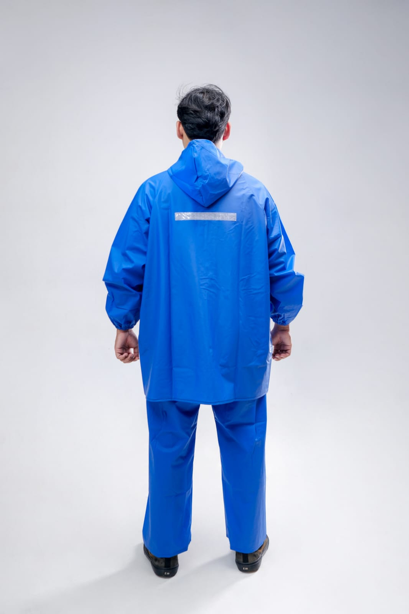 Product image Allstore - JAS HUJAN SETELAN PRIA WANITA PVC 025 ANTI REMBES AIR BERKUALITAS L BIRU