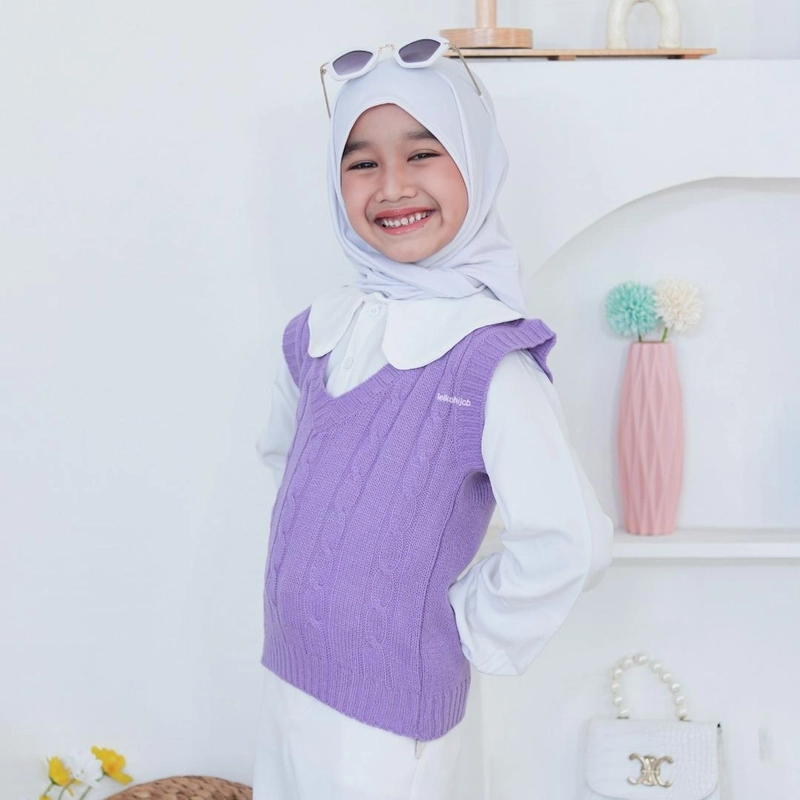 Product image Leika - Leika - HILYA VEST ROMPI ANAK RAJUT KOREAN STYLE ATASAN ANAK PEREMPUAN Allsize PURPLE