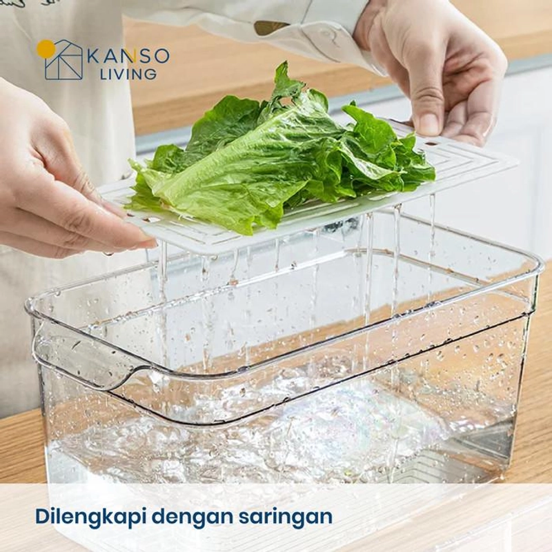 Product image Kanso Living - Kanso Living 5 in 1 Kontainer Penyimpanan Makanan Storage Box Kulkas - 1 Set 2 Sekat 4000 1 Set
