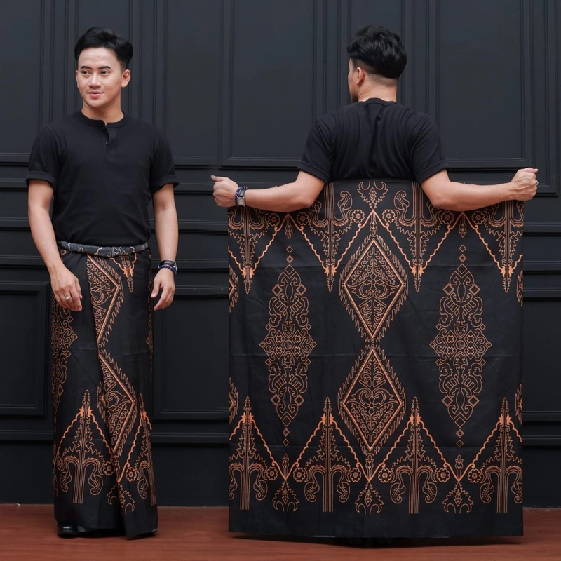 Product image Kois Batik - Sarung batik pria dewasa modern simpel terbaru motif asmat Sarung dewasa Asmat hitam coklat