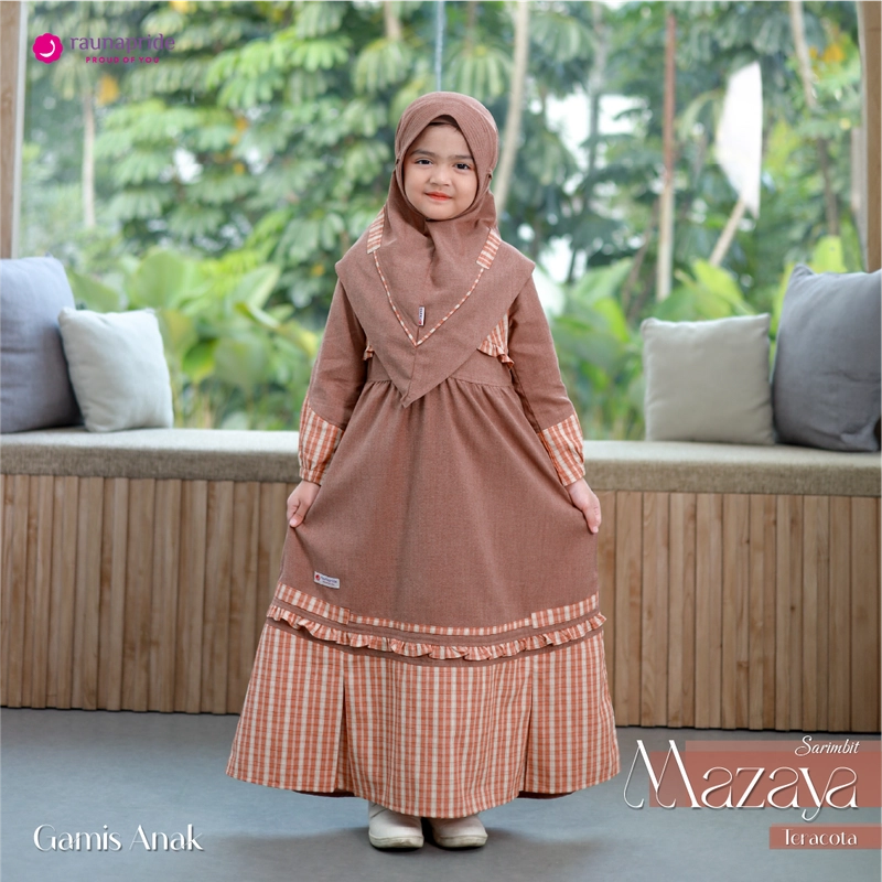 Product image RAUNAPRIDE OFFICIAL - SARIMBIT MAZAYA - TERACOTA XXL/18 GAMIS ANAK