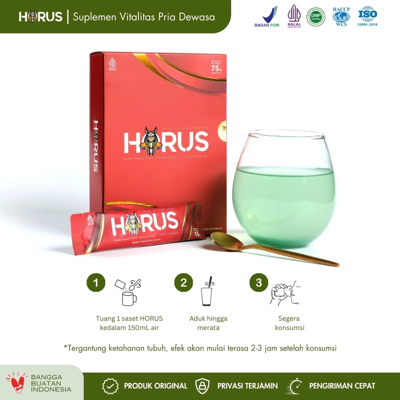 Product image Suplemen Vitalitas Pria Dewasa HORUS - Isi 1 Sachet Rasa Apel Hijau