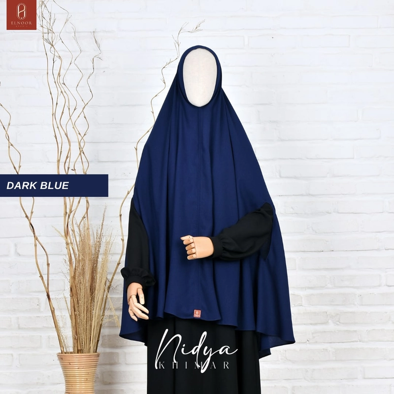 Product image ELNOOR SYAR'I - NIDYA KHIMAR NON PAD LUBANG TANGAN ALL SIZE DARK BLUE