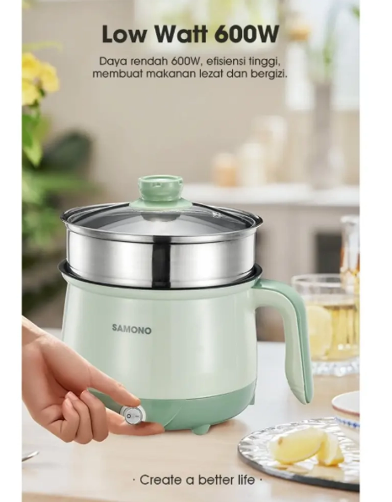 Product image UTAMAMEGA - Samono SW-DG01P Panci Listrik Serbaguna Low Watt Type SW-DG01P