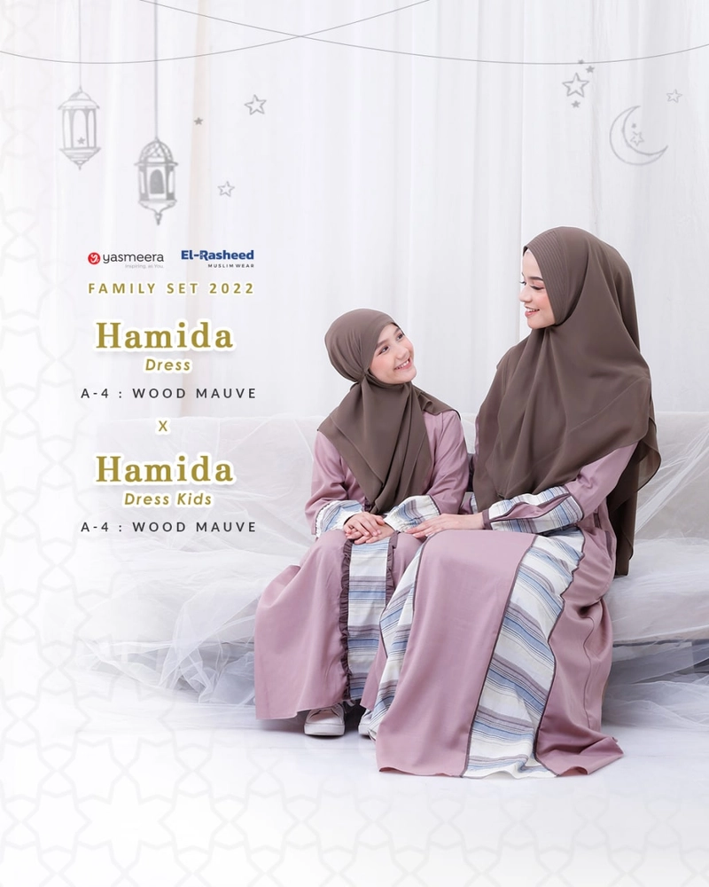 yasmeera Officlal - Gamis Hamida Anak XS WOOD MAUVE