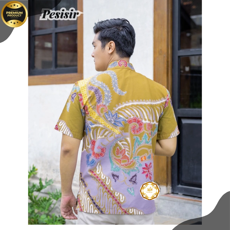 Product image Batik Tulis Pesisir F2 Premium Lengan Pendek Berlapis Trikot S Pesisir F2