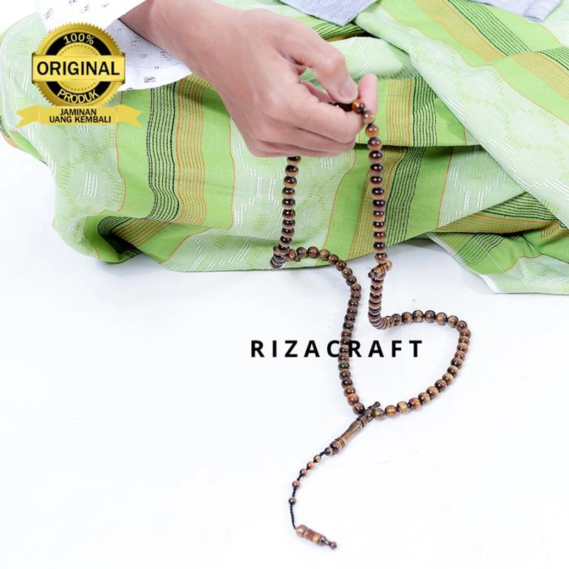 Product image Riza Craft - Tasbih 99 Butir Kayu Akar Bahar Taliarus Tali Arus Hitam Emas Laut ASLI Original Standard Hitam emas