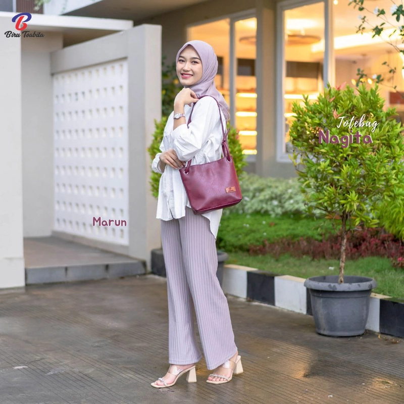 Product image Fashopid - BIRU TSABITA TAS SELEMPANG WANITA NAGITA TOTEBAG ALL MAROON