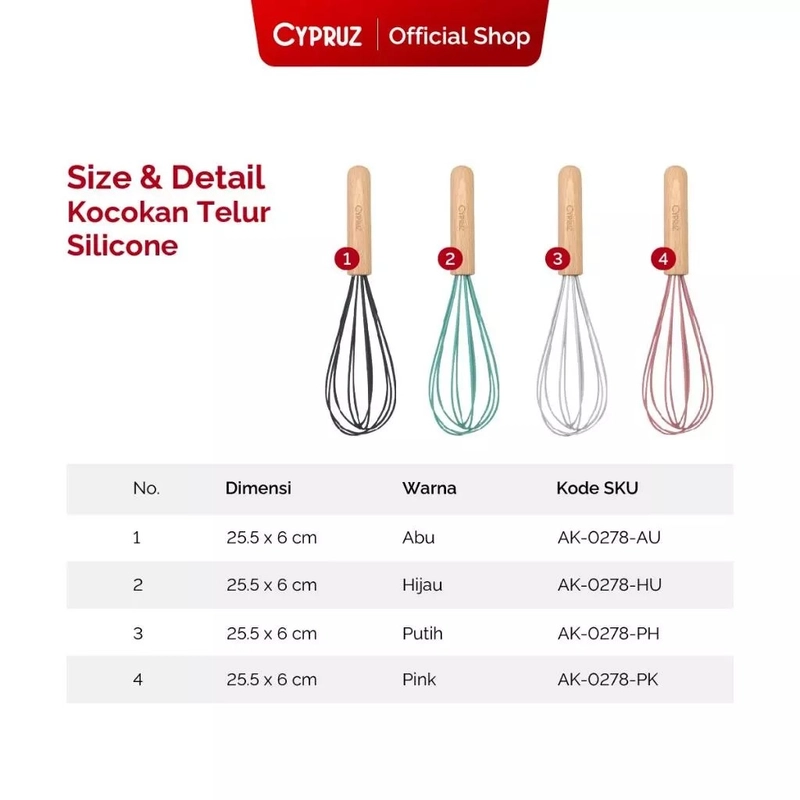 Product image Cypruz Official - Cypruz Kocokan Telur Warna Pink AK-0278-PK S PINK