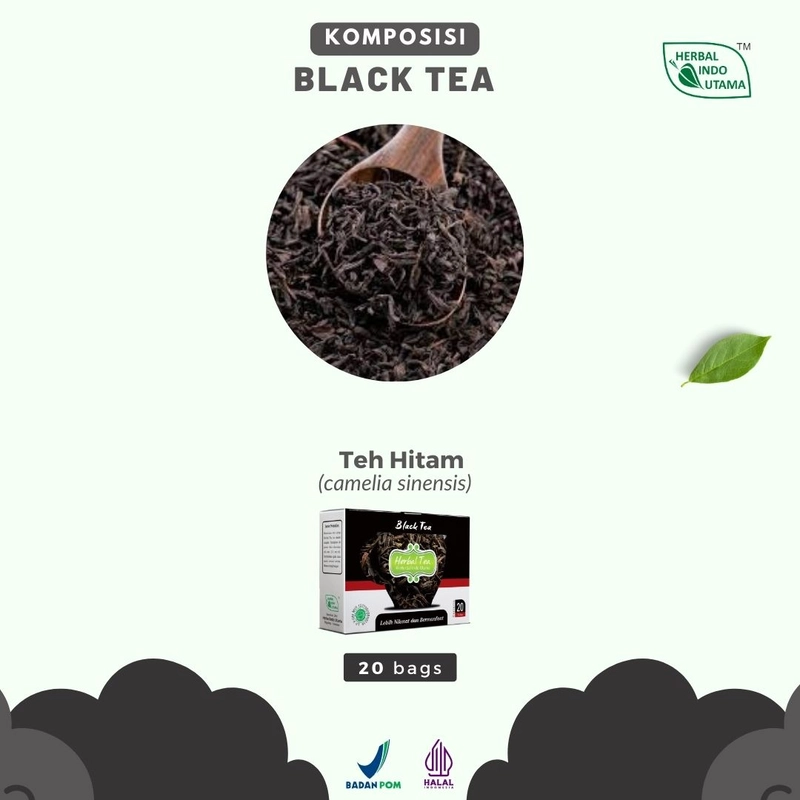 Product image Herbal Indo Utama - Black Tea Teh Celup Jaga Kesehatan Jantung 20 Kantung 20 Sachet Teh Herbal