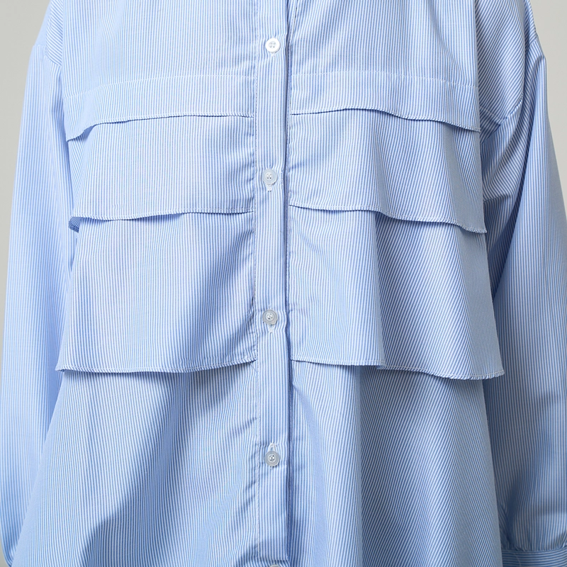 Product image Lusianasae - Serene Blouse Tunik Ruffle strip Hijab Oversize Trendy allsize ALLSIZE BABY BLUE