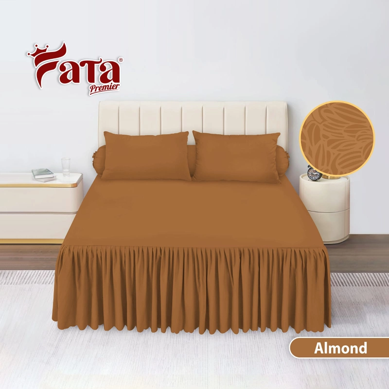 Product image Dylan 19 - Sprei Rumbai FATA Jaguard Polos Emboss king 180x200x25 180x200 Almond