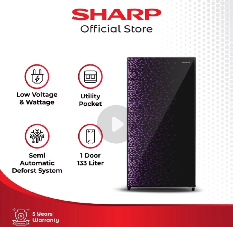 Product image Rizki Electronics - KULKAS SHARP SJ-X165MG-GB/GR (1 DOOR 133 L) 133 L BLUE/RED