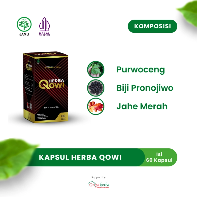 Product image Griya Herba - Herba Qowi Obat Herbal Membantu Memelihara Stamina Pria Halal BPOM 60 Kapsul Original