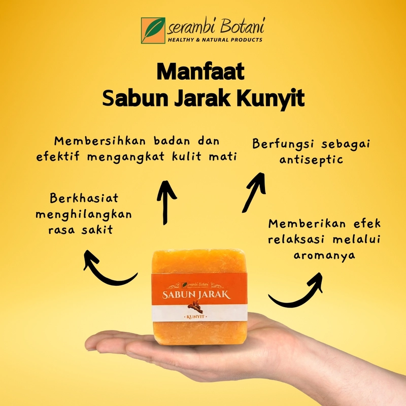 Product image SERAMBI BOTANI - Sabun Jatropha Kunyit Sabun Organik Natural Herbal Alami- Untuk Mengatasi Jerawat 100gr Sabun Kunyit