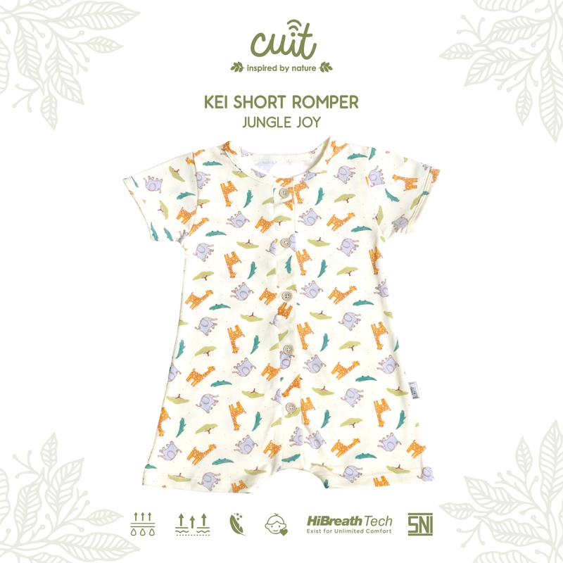 Product image Kintakun Baby - KINTAKUN BABY X CUIT Baby 0-12 Bulan Kei Short Romper Jumper Bayi Motif Karakter III NB (0-3 Bulan) Jungle Joy