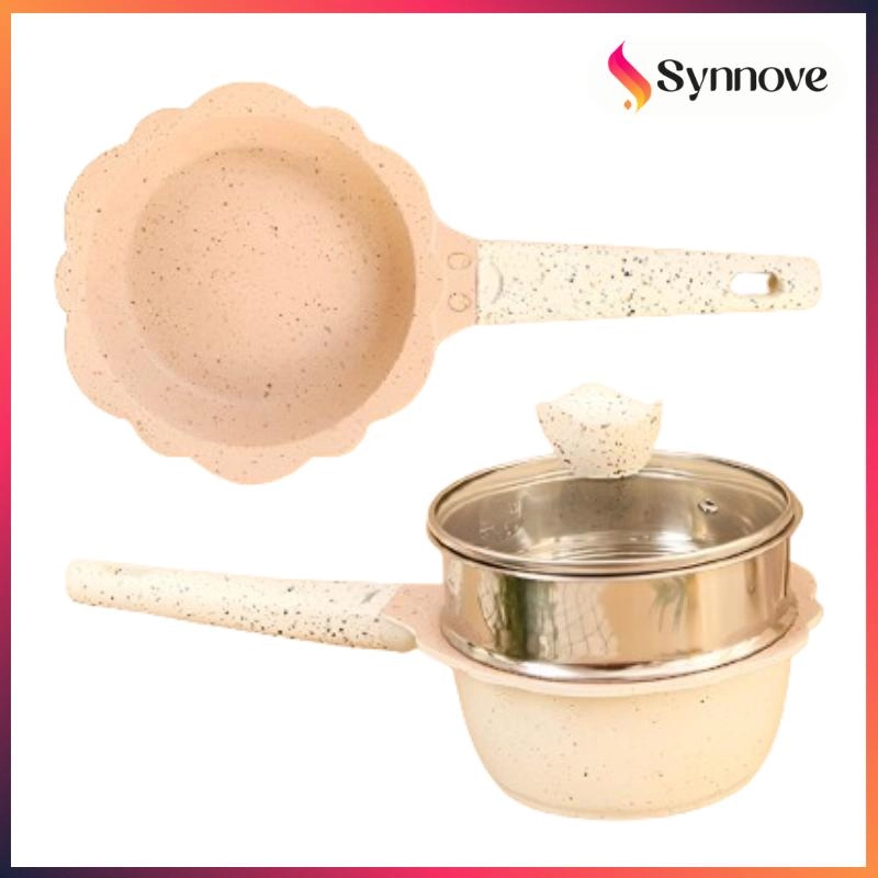 Product image Synnove - Panci MPASI Full Set Granite Die Cast Baby Food Maker MPASI Peralatan Bayi Panci MPASI Reguler Krem