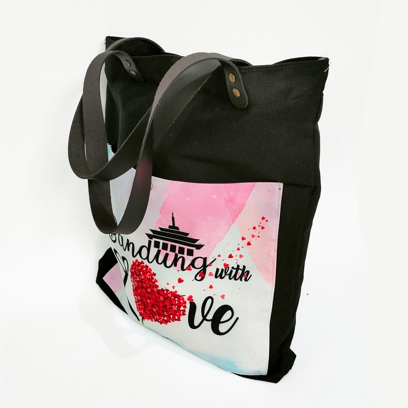 Product image Dewani - Dewani Totebag Canvas Hitam BDG-H06 Tas Kanvas Seri Bandung 40x36x5 Hitam