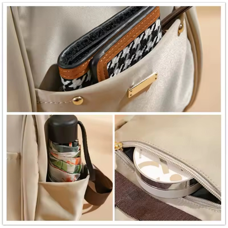 Product image CBL - Ransel MIA - Tas Ransel Backpack Wanita Waterproof Bahan Nilon Simple Premium Untuk Formal Atau Info Small-Medium Cream