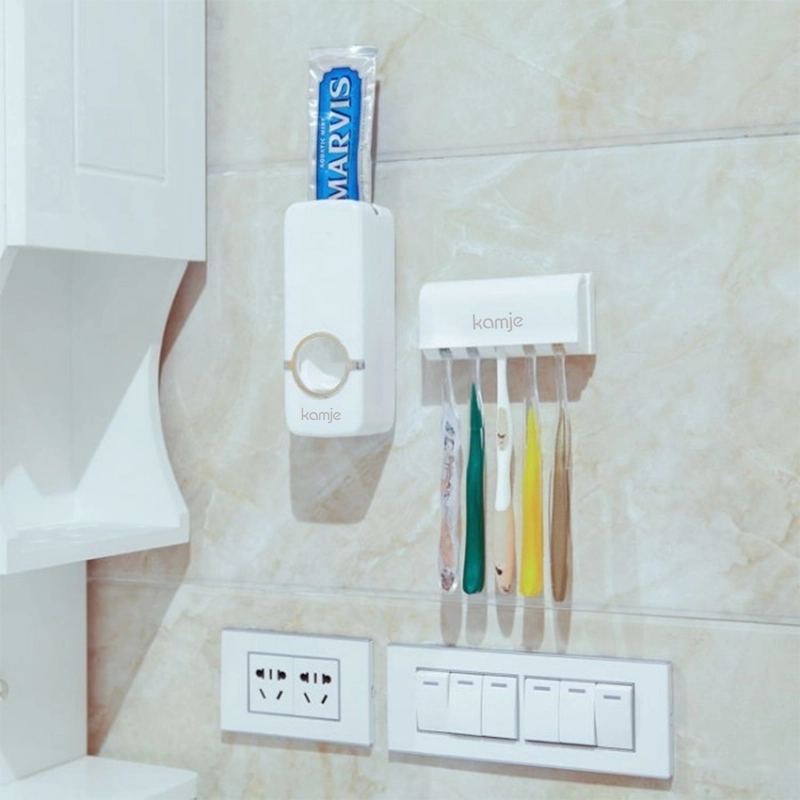 Product image KAMJE Dispenser Pasta Gigi Odol Tempat Sikat Gigi Tempat Penyimpanan Kamar Mandi KMJ066 KMJ066 RANDOM
