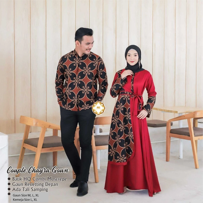 Product image Rambe Batik Indonesia - Gamis Batik Chayra Baju Gamis Wanita High Quality Moscrepe Import KEMEJA SAJA L CHAYRA A