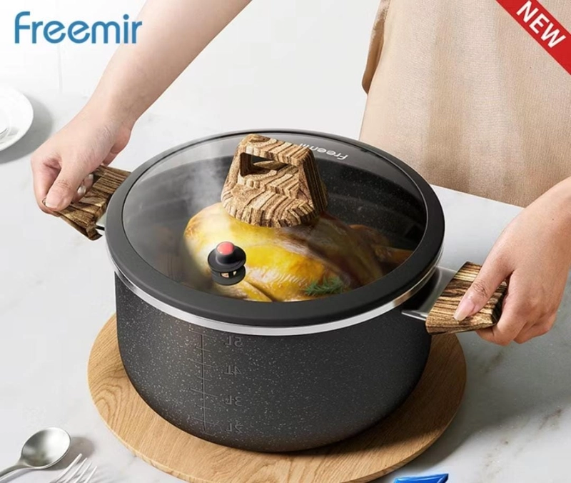 Product image Rizki Electronics - freemir Panci Sup Gentong 24cm 5,5 liter hitam/beige