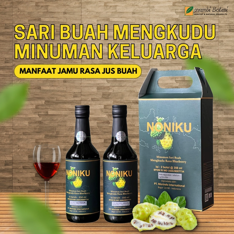 Product image SERAMBI BOTANI - Sari Jus Buah Mengkudu Noni Jus Rasa Bluberry - Noniku 350ml Noni Bluberry