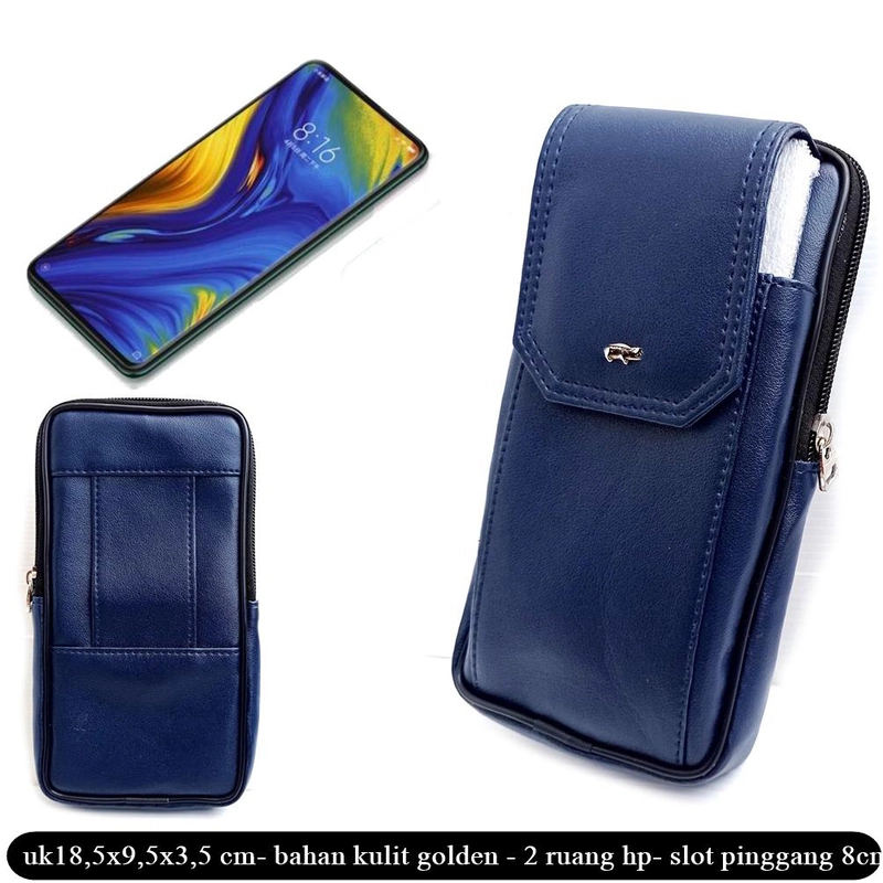 Product image Lanc Fashion - Dompet Kulit Emperor HP Kombinasi Pinggang 2 Ruang WARNA BIRU