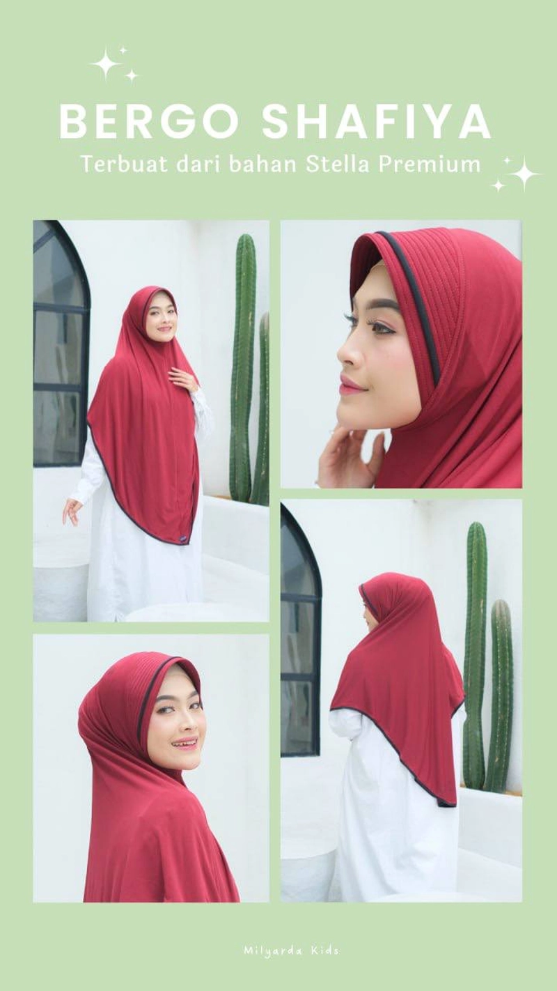 Product image Milyarda Hijab Official - Bergo Shafiya Allsize Maroon