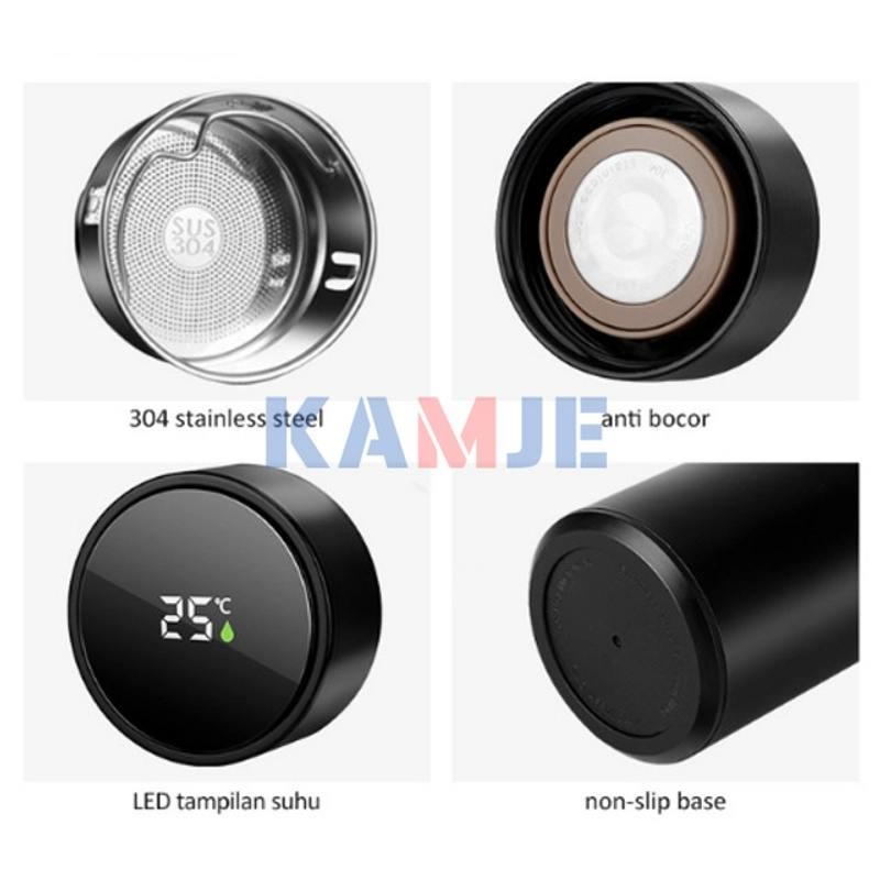 Product image KAMJE Termos Air Panas Dingin 500ml Stainless Steel 304 Vacuum Flask Dengan LED Display KMJ249 all variant Pink