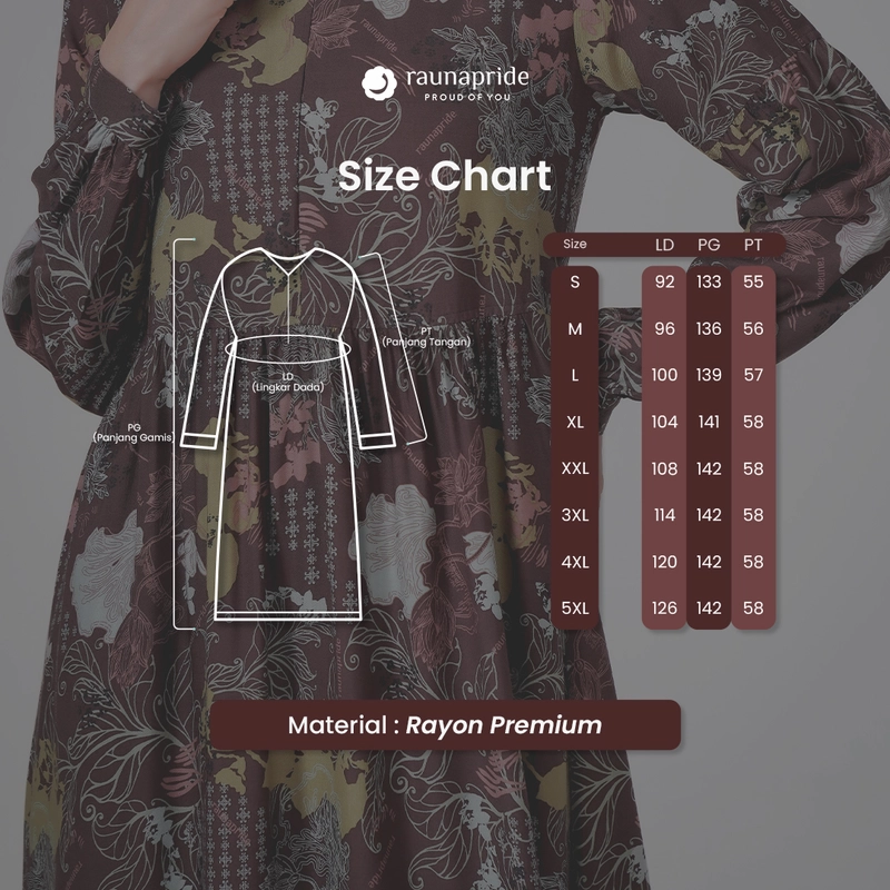 Product image RAUNAPRIDE OFFICIAL - GAMIS DEWASA 103 - RGD 103 S BROWN