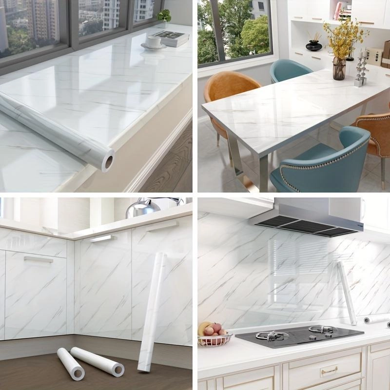 Product image Fafa Store 20 - Sticker Dinding Dapur 1 Roll Anti Minyak & Air Motif Glossy Marmer Aluminium Foil Wallpaper Sticker 3 Meter WS201